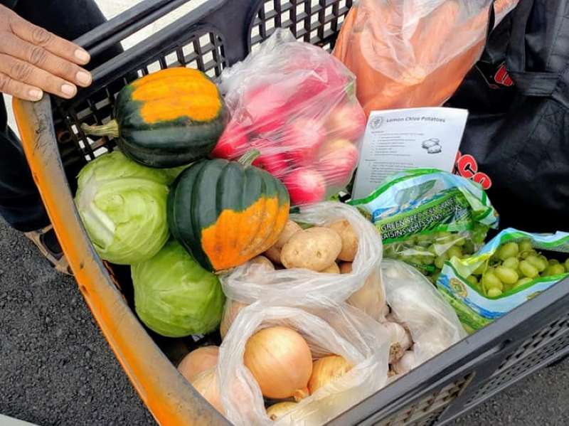 Shopping Cart Filled Stocked with Veggies