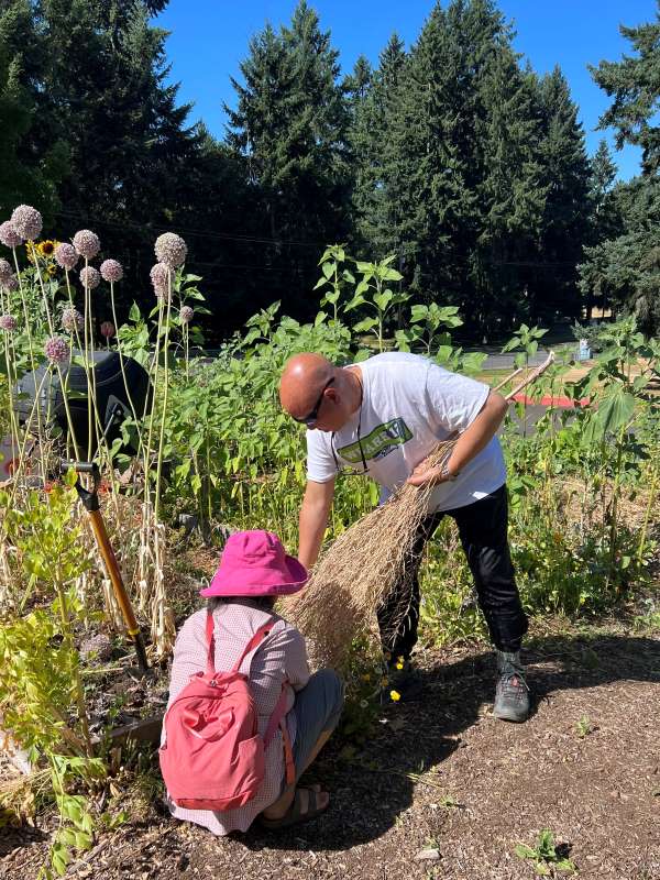 School Garden Volunteers Collecting Seeds