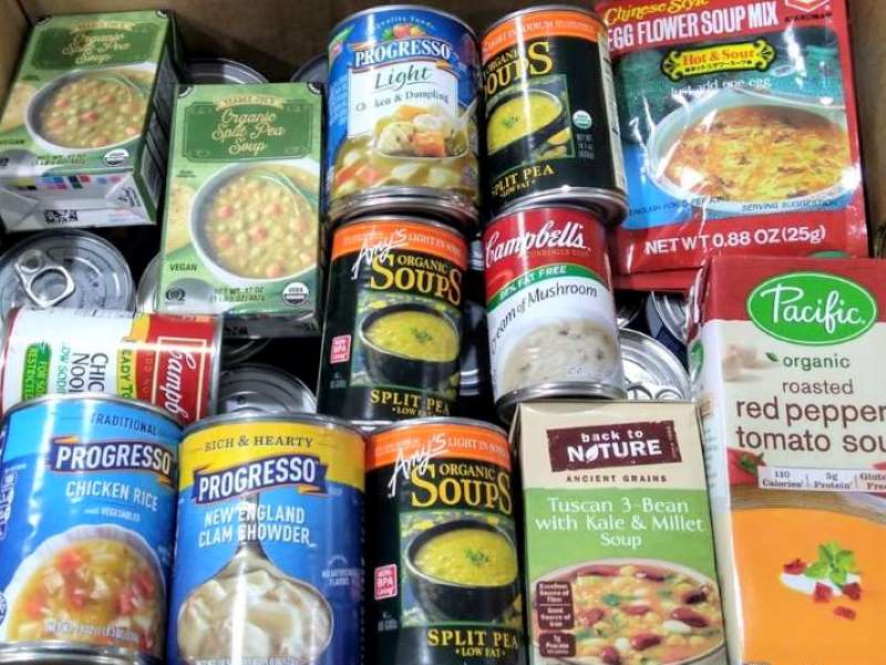 Variety of Soup Donations Sorted