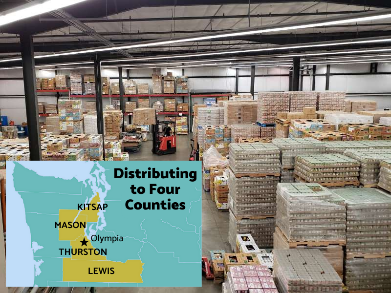 Warehouse with Map of 4 Delivery Counties