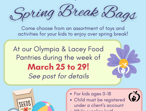 Distributing Spring Break Bags for kids during the week of March 25 to 29!