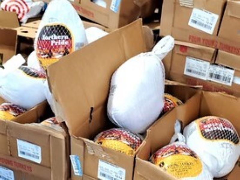 Box of Donated Turkeys