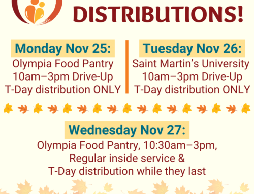 THANKSGIVING DISTRIBUTIONS are November 25th–27th!