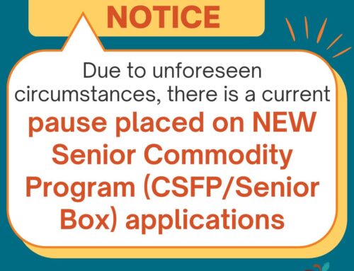 Important: Pause on New Senior Commodities (CSFP) Applications