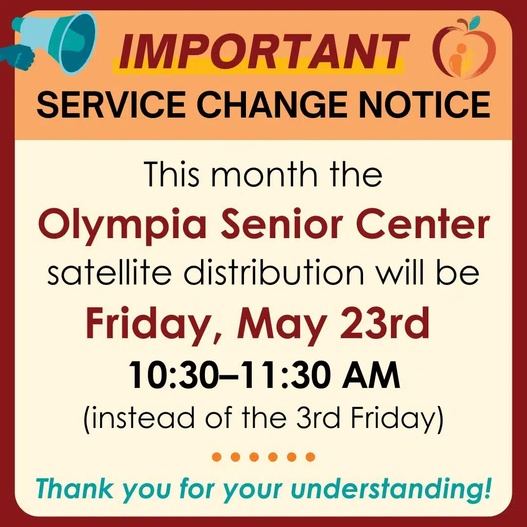 Olympia Senior Center Change May 2025